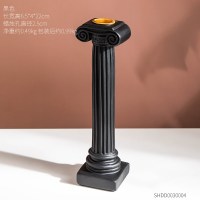 北欧ins风浪漫蜡烛台摆件烛光晚餐道具婚庆家用餐厅复古装饰品 黑色小号罗马柱烛台