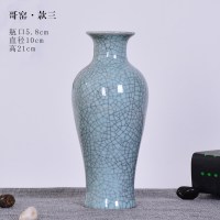 陶瓷官窑落地大花瓶哥窑瓷器客厅玄关家居装饰中式摆件设 哥窑花瓶-2号灰色 中等