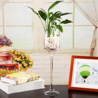 欧式简约透明玻璃花瓶绿萝水培花器酒店婚庆蜡烛杯客厅摆件 40高度 中