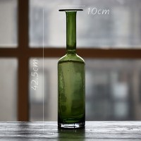 苔绿色玻璃花瓶艺术玻璃器皿超大手工吹制装饰美式乡村JUHAN 苔绿B