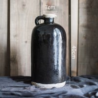 黑釉素烧古罐系列 花瓶花器花壶 装饰摆件 艺术风格复古 黑釉古罐(E)