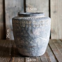 玛雅纹古罐 艺术老罐 复古工艺坛子花瓶花盆花器文化摆件 玛雅纹古罐(大)