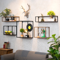 工业风挂墙铁艺多层隔断置物架卧室创意墙上墙壁咖啡厅装饰品挂件