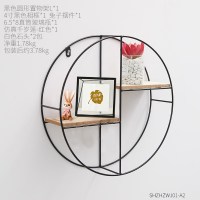 ins北欧创意餐厅网红奶茶店墙面墙上置物架房间装饰挂件墙壁挂饰 黑色双板置物架(含摆件)