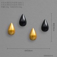北欧ins玄关卧室创意水滴衣帽挂钩壁挂口挂钥匙架进墙面装饰 四个水滴挂钩组合1