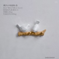 创意钥匙挂钩玄关口墙上服装店墙面衣帽试衣间挂衣架装饰壁挂饰 两只小鸟挂钩-白色
