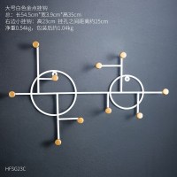 创意口玄关钥匙挂钩壁挂墙面墙上装饰品衣帽钩墙壁挂衣架免打孔 大号白色金点挂钩