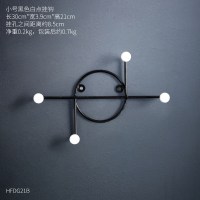 创意口玄关钥匙挂钩壁挂墙面墙上装饰品衣帽钩墙壁挂衣架免打孔 小号黑色白点挂钩
