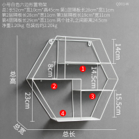 复古工业风餐厅墙上置物架装饰品火锅美发奶茶店创意墙壁墙面挂件 白色六边形置物架