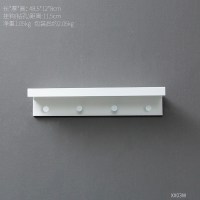 服装店玄关进衣帽挂衣架钥匙挂钩壁挂口装饰墙面上创意置物架 木质白色挂钩-4钩