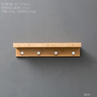 服装店玄关进衣帽挂衣架钥匙挂钩壁挂口装饰墙面上创意置物架 木质黄色挂钩-4钩1