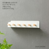 服装店玄关进衣帽挂衣架钥匙挂钩壁挂口装饰墙面上创意置物架 铁艺白色挂钩-6钩