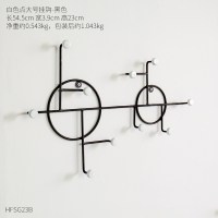 创意ins风挂钩墙面挂衣架房间墙上墙壁壁挂装饰品卧室挂件墙饰 白色点大号挂钩-黑色
