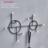 北欧ins风创意圆点铁艺客厅口玄关装饰钥匙架墙上置物收纳挂钩 白色点大号挂钩-黑色(送强力粘胶螺丝钉)