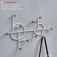 北欧ins风创意圆点铁艺客厅口玄关装饰钥匙架墙上置物收纳挂钩 金色点大号挂钩-白色(送强力粘胶螺丝钉)