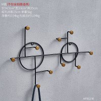 北欧ins风创意圆点铁艺客厅口玄关装饰钥匙架墙上置物收纳挂钩 金色点大号挂钩-黑色(送强力粘胶螺丝钉)