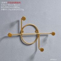 北欧ins风创意圆点铁艺客厅口玄关装饰钥匙架墙上置物收纳挂钩 金色铁艺挂钩-单钩(送强力粘胶螺丝钉)