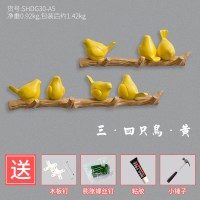 北欧ins风口墙上壁挂装饰品创意卧室玄关衣物收纳架钥匙挂钩 组合3(送钉子,粘胶)