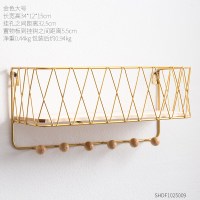北欧ins风墙面多功能置物架隔板 客厅房间布置墙上壁挂装饰品挂钩 金色大号
