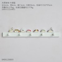 北欧ins风玄关钥匙挂架口挂钩创意壁挂卧室装饰挂衣衣帽钩墙面 木质挂钩-卡通蛋