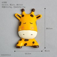 北欧风格墙上插座装饰框墙贴家用开关贴保护套可放手机充电置物架 晚安开关贴-长颈鹿