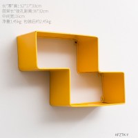 北欧风格奶茶店卧室房间创意墙面装饰品挂件客厅餐厅墙壁置物架 黄色铁框