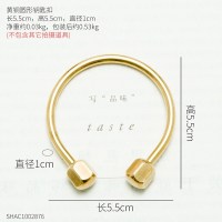 北欧风格家居客厅口创意装饰品墙上挂钩壁挂个性铜钥匙收纳架 黄铜圆形钥匙扣