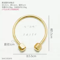 北欧风格家居客厅口创意装饰品墙上挂钩壁挂个性铜钥匙收纳架 黄铜圆形钥匙扣
