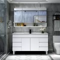 北欧 浴室柜CIAA组合落地式洗手洗脸盆柜卫生间简约洗面洗漱台镜柜