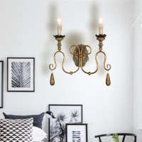 美式复古壁灯CIAA客厅背景墙饰品怀旧床头灯卧室个性创意儿童房三色光 图片色D48CM*H38CM