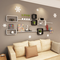 墙上置物架CIAA免打孔壁挂影视墙壁创意格子隔板电视背景墙装饰架壁柜