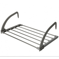 多功能晾衣架暖气片CIAA多用折叠晒衣架阳台窗外晾晒架毛巾架不锈钢管 灰色大号69*32cm中间不锈钢管