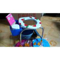 坐便器CIAA孕妇坐便器家用防滑产妇老人坐便椅便携式 厕所凳大便椅 花色带桶带框36CM仅送厚垫