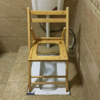 木老人CIAA孕妇大便上厕所坐便椅可折叠坐便器家用木质蹲凳子 折叠坐便椅40高(送普通绒套+脚垫