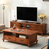 美式电视机柜CIAA茶几组合套装现代简约客厅小户型木新中式电视机柜