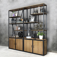 办公室隔断置物架CIAA工业风咖啡厅隔断书柜展示柜落地多层书架