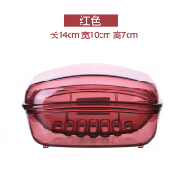 创意带盖肥皂盒双层沥水香皂盒CIAA大号塑料浴室皂架肥皂收纳盒子 玫红色