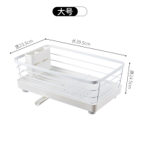 厨房碗架沥水架滤水篮CIAA置物架碗碟筷餐具碗筷收纳架家用水沥水架 大号【白色】