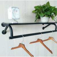 居家打孔搁板墙体多功能衣服挂衣杆CIAA烤漆橱窗服饰店加长浴室挂衣架