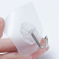 20个装挂钩强力粘胶CIAA厨房吸盘后 壁挂粘钩卫生间承重免钉钩子 6cm加厚梅花心不锈钢钩(10个装