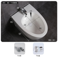 落地洁身器CIAA池盆卫浴净身妇洗器立式女性洗屁股盆卫生间陶瓷坐浴盆 A款+下水器套件(预订)