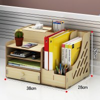 办公桌收纳文件夹CIAA收纳盒桌面整理学生笔筒办公室置物架书桌上 907白枫木[送手机支架]