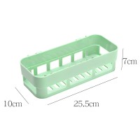 浴室放置置物架CIAA贴墙卫生间洗漱用品挂墙粘贴洗澡放东西的架子墙上 绿色(长方形款)买1送1送同款