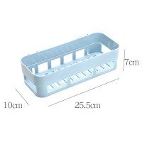 浴室放置置物架CIAA贴墙卫生间洗漱用品挂墙粘贴洗澡放东西的架子墙上 蓝色(长方形款)买1送1送同款
