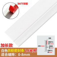 衣柜密封条对开CIAA平开橱柜贴条玻璃展示柜挡风柜缝防尘条自粘 白色衣柜密封条3m汽车胶2.8米