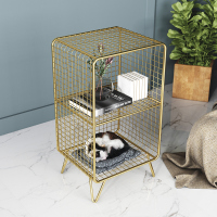 北欧落地置物架CIAA金色网红客厅收纳架书架创意卧室装饰整理架床头柜