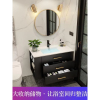 定制智能浴室柜组合CIAA卫生间卫浴柜轻奢大理石洗手台盆柜洗漱台定做 上门测量