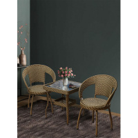 藤椅三件套茶桌家用阳台小桌椅单人CIAA靠背椅户外休闲腾椅子茶几组合