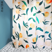 u型杆浴帘套装CIAA浴室免打孔 隔断帘卫 蜜桃 白色304不锈钢100*100*100方U+浴帘300*20