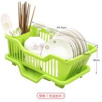 大号加厚塑料厨房碗碟盘子CIAA餐具沥水收纳篮水边滴水晾碗架 绿色(长边出水)